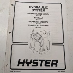 Hyster Hydraulic System Forlift Service Manual N 25 30 40 Xmr2 Xma2 50 Xmdr2