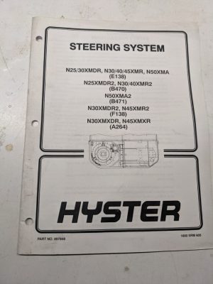 Hyster Steering System Service Manual N25 N30 N40 N45 N50 Xmdr2 Xmr2 Xma2 Xmxdr