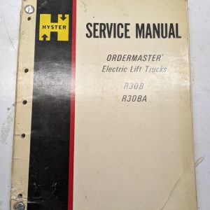 Hyster Fork Lift Service Repair Manual Ordermaster Electric R 30 Ba B 1973