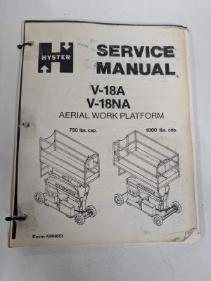 Hyster Service Repair Manual V-18A V-18Na Aerial Work Platform 750 1000# 1984