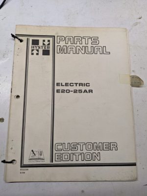 Hyster Parts List Book Manual Catalog Electric E20Ar E25Ar 1986 Fork Lift