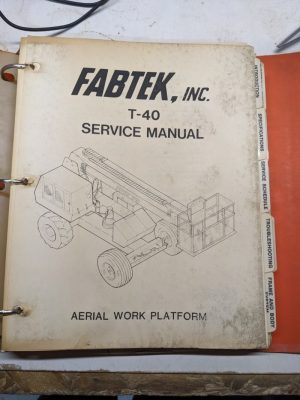 Fabtek Service Repair Manual T-40 1981 Aerial Work Platform Shop Book