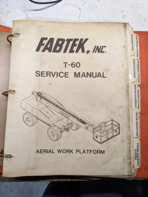Fabtek Service Repair Manual T-60 1985 Aerial Work Platform Shop Book