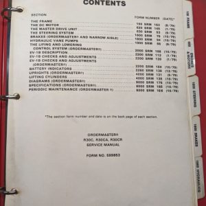 Hyster Service Manual Ordermaster R30C R30Ca R30Cr Fork Lift Repair Shop Book