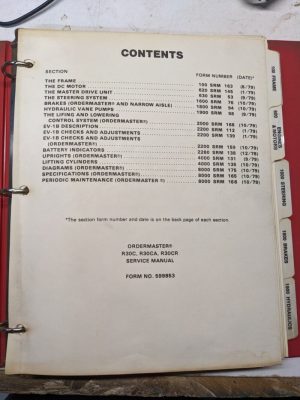 Hyster Service Manual Ordermaster R30C R30Ca R30Cr Fork Lift Repair Shop Book