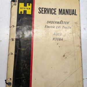 1973 Hyster Service Manual Ordermaster R30B R30Ba Fork Lift Repair Shop Book
