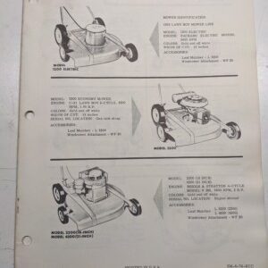 Lawn-Boy Parts List 1958 1200 2200 3200 4200 5200 6200 7200 8200 9200 Catalog