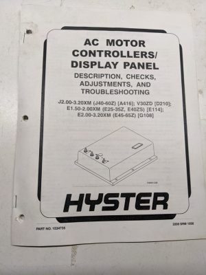 Hyster Ac Motor Controllers/Display Panel Repair Manual J40