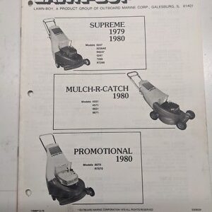 Lawn-Boy Parts Manual List Mower 1979 1980 Supreme Mulch-R-Catch Promotional