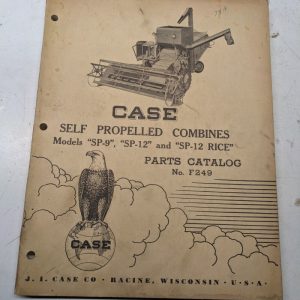 Case Manual Parts List Catalog Book Sp- 9 12 Rice F249 Combines Self Propelled