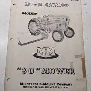 Minneapolis Moline Mm Repair Parts List Book Catalog So Mower R-2000 1958
