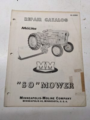 Minneapolis Moline Mm Repair Parts List Book Catalog So Mower R-2000 1958
