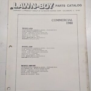Lawn-Boy Parts List Mower 1980 Commercial 6259 6300 8400 8401 Model Book Catalog
