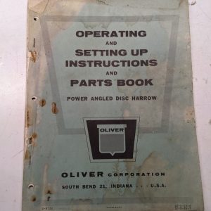 Oliver Operating Setting Up Instruction Manual Power Angled Disc Harrow C-972E