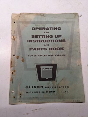 Oliver Operating Setting Up Instruction Manual Power Angled Disc Harrow C-972E