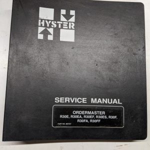 Hyster Service Repair Manual Ordermaster R30E R30Ea R30Ef R30Es R30F R30Fa R30Ff
