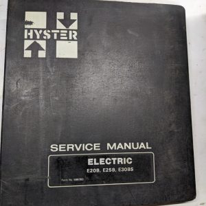 Hyster Service Repair Manual Electric E20B E25B E30Bs 599783 1982 Forklift Truck
