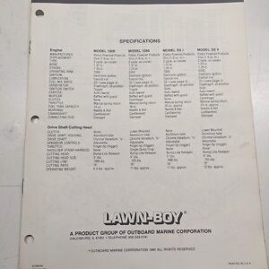 Lawn-Boy Part List Trimmer 1981 1300 1360 Ss I Ss Ii Model Catalog Manual Book
