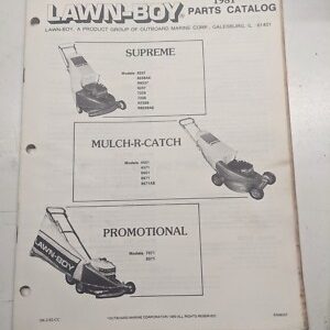 Lawn-Boy Parts Ma List Mower 1981 Supreme Mulch-R-Catch Promotional Catalog Book