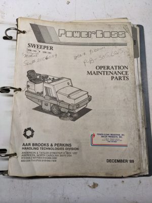 Aar Brooks Perkins Powerboss Sweeper Sw 90 Sw80 Maintenance Parts List Manual