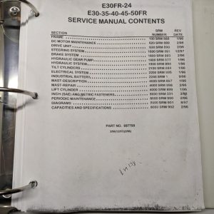 Hyster Service Repair Manual E30Fr-24 E30Fr E35Fr E40Fr E45Fr E50Fr 897799 Copy