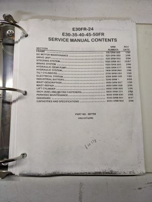 Hyster Service Repair Manual E30Fr-24 E30Fr E35Fr E40Fr E45Fr E50Fr 897799 Copy