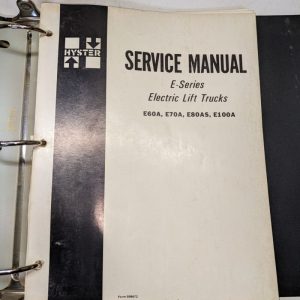 Hyster Service Repair Shop Manual Electric E60A E70A E80As E100A E Series 599672