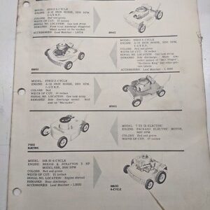 Lawn-Boy Parts Manual List Mower 1954 8Fh13 8Sh13 8Th13 7Te12 Irb30 Catalog Book