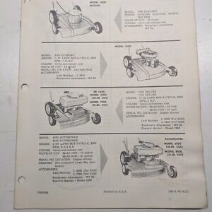 Lawn-Boy Parts List 1957 1000 Electric 7100 Deluxe 6100 8100 Automower Manual