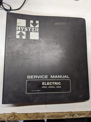 Hyster Service Repair Shop Manual Electric J25A J30As J35A 1987 599819 Book