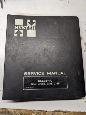 Hyster Service Repair Manual Electric J25B J30Bs J30B J35B 897139 1986 Shop Book