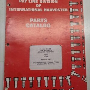 International Harvester Parts Catalog T-6 Td-6 62 Series Ih Tc-83B Crawler List