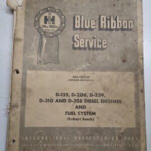 International Harvester Service Manual Gss-1377-H D-155 206 239 310 358 Diesel