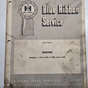 International Harvester Service Manual Gss-1295-C Engines C-123 135 146 153 Ih