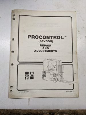 Hyster Service Repair Manual Adjustments Procontrol Sevcon 910029 1988