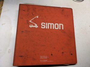 Simon Service Repair Manual Mpn-40 Aerial Lift Parts List Diagrams Shop Book