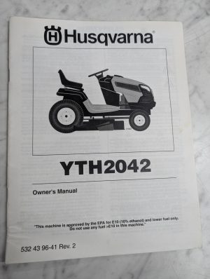 Husqvarna Yth2042 Owner'S Manual Operation Maintenance Parts List Mower