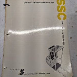 Big Joe Operation Maintenance Repair Parts List Service Manual Ssc Series 1974
