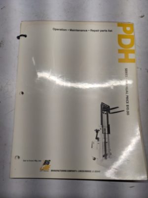 Big Joe Operation Maintenance Repair Parts List Service Manual Pdh 874 Series