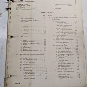 Big Joe Operation Maintenance Repair Parts List Service Manual Ssc 874 Series