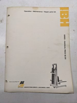 Big Joe Operation Maintenance Repair Parts List Service Manual Ibh Series 1274