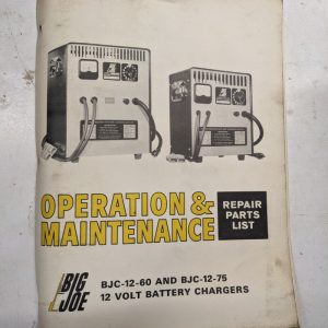 Big Joe Operation Maintenance Repair Parts List Service Manual Bjc-12-60 -75