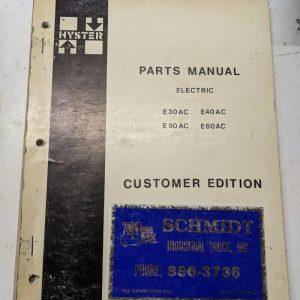 Hyster Service/Repair Parts List Book Manual E30Ac E40Ac E50Ac E60Ac 1979 599457