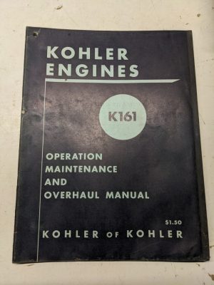 Kohler Engines K161 Operation Maintenance Overhaul Manual Service Repair Shop