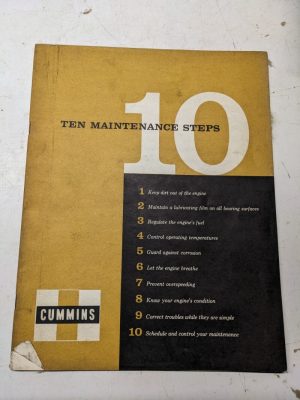 Cummins 10 Maintenance Steps 1967 Brochure Manual Diesel Engine