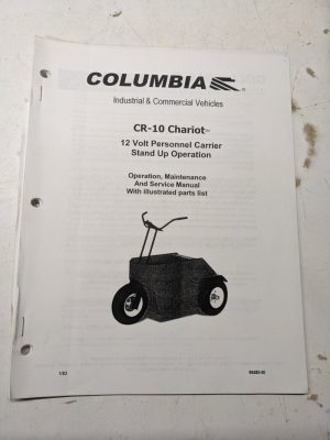 Columbia Cr-10 Chariot Operation Maintenance Service Parts List Manual 2003