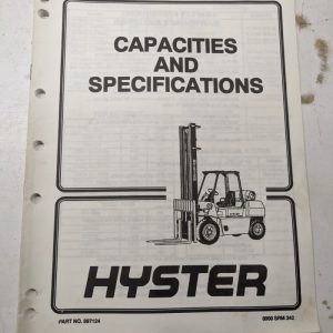 Hyster Service Manual Fork Lift Repair Capacities & Specifications 897124 1995