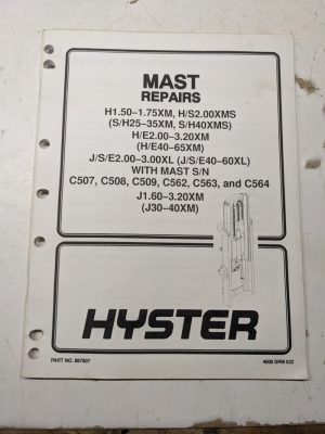 Hyster Service Manual Fork Lift Repair Mast Repairs 897507 4000 Srm 522 1994