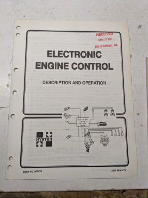 Hyster Service Manual Electronic Engine Control Operation 897435 1992