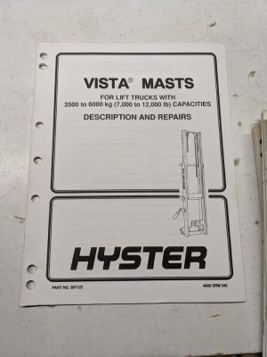 Hyster Service Manual Vista Mast Repairs 897122 1993 070-120 Fork Lift Shop Book